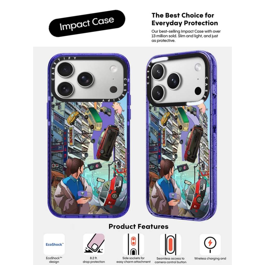 CASECASE X Alien Ship Peri Tím Trong Suốt Cứng Hút Từ Tính Tác Động Dành Cho Apple IPhone 12 13 14 1