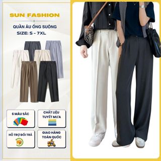  Quần âu ống suông nam nữ nửa cạp chun 7 màu Suncbvn chất vải mềm mịn phong cách hàn quốc 
