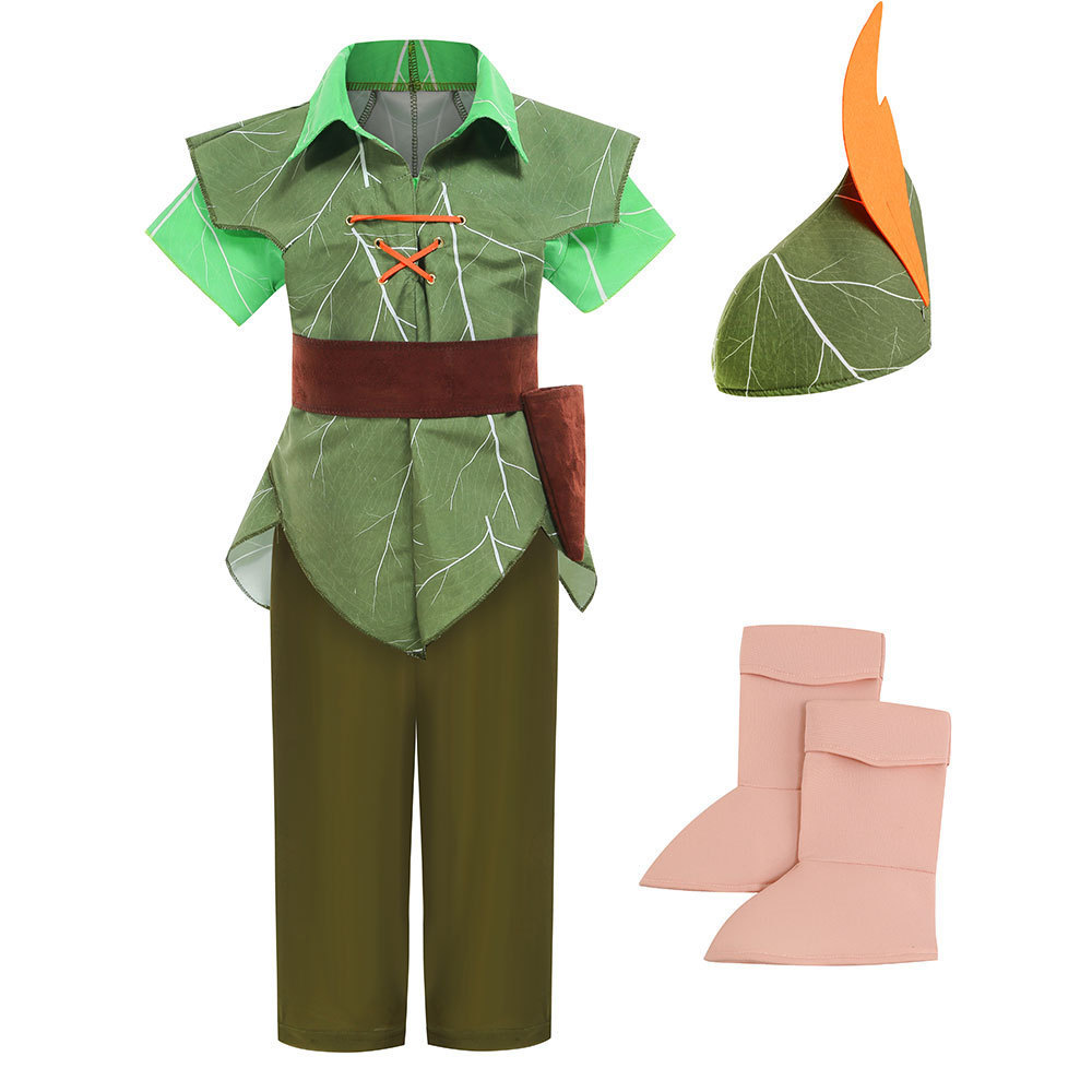 Cậu Bé Halloween Trang Phục Peter Pan Peter Pan Green Series Elf cosplay Sân Khấu Biểu Diễn Trang Ph