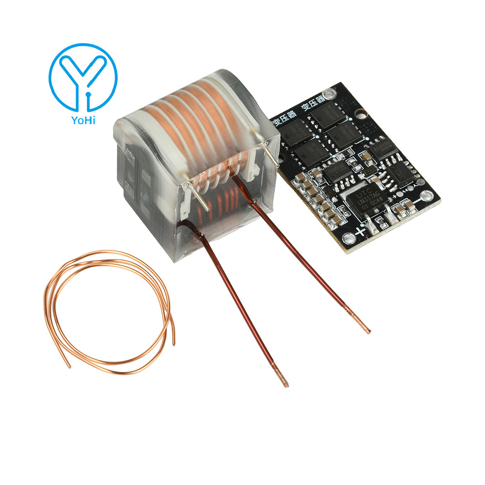 YoHi DC 6-15V sang AC 10kV-25kV Arc Mô-đun điện áp cao Bảng điều khiển Biến áp Bật lửa 12V Nhiệt thấ