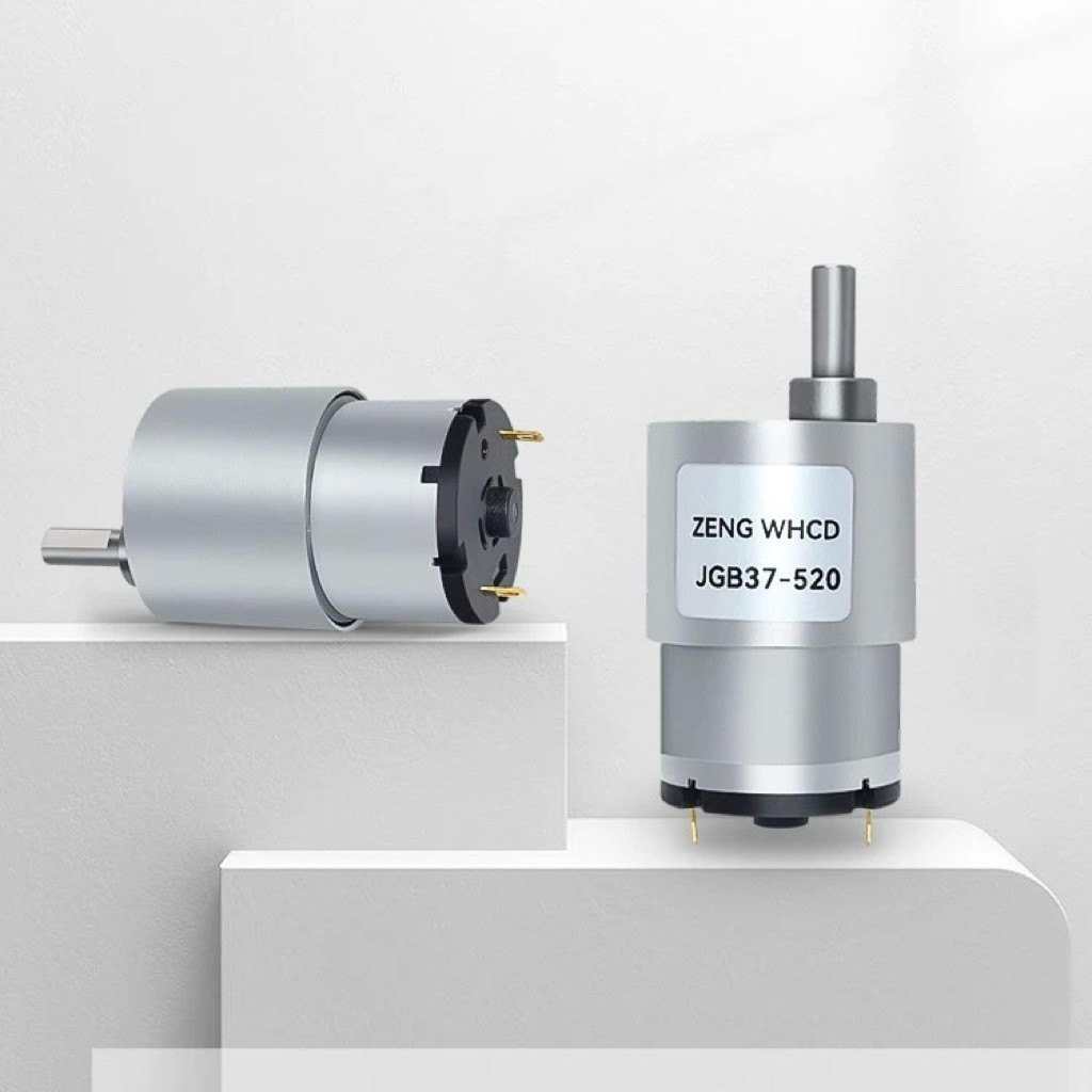 Motor Giảm Tốc DC JGB37-520 12V – Thuận Nghịch – Dùng Cho Xe Tự Hành, Robot DIY