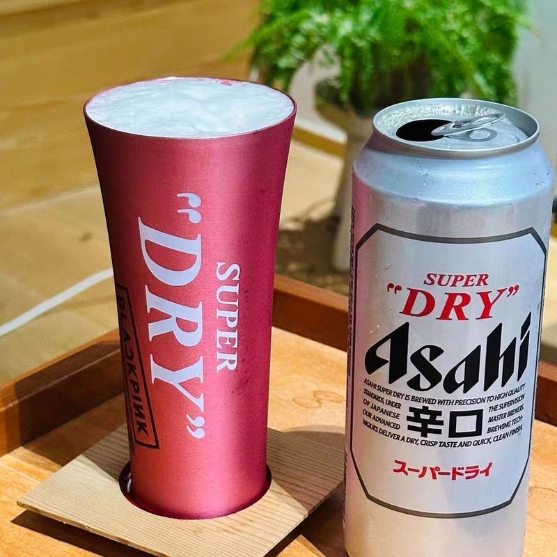 Asahi x Blackpink Co-Branded Color-Changing Cup Asahi Pink Bia Cốc Phong Cách Mới Bình Giữ Nhiệt Vẽ 