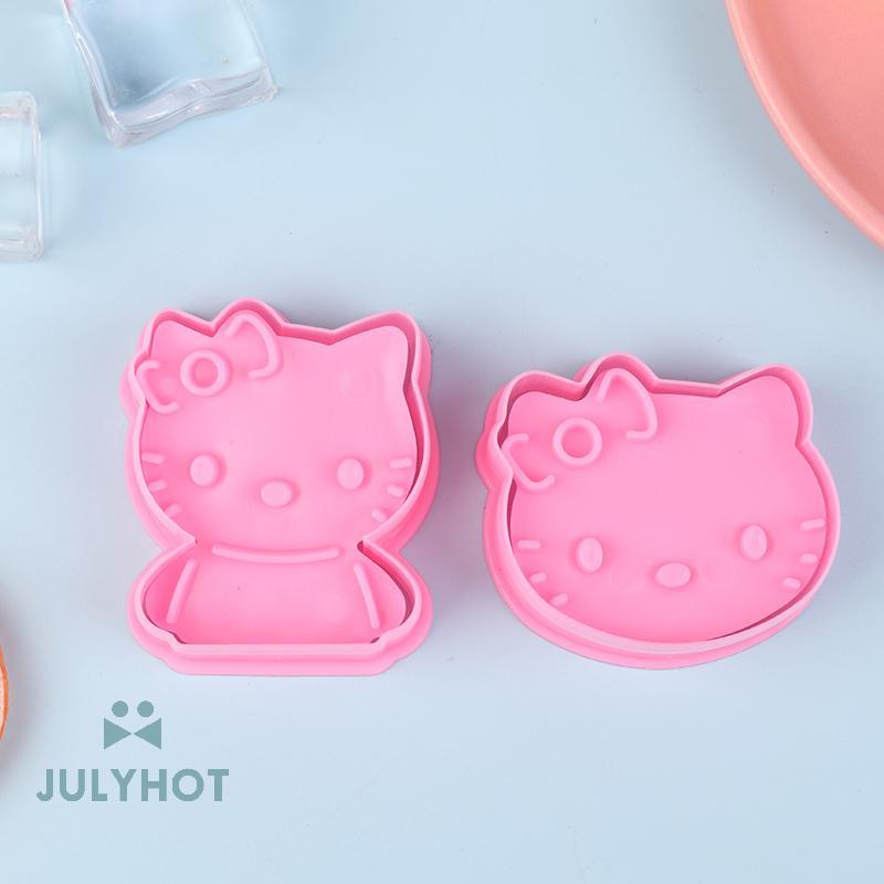COOL 2 Chiếc Hello Kitty Sanrio Anime Khuôn Trái Cây Bánh Quy Khuôn Làm Mẫu Thực Phẩm Dễ Thương Đồ D