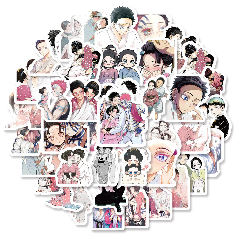 Bộ Nhãn Dán Anime Nhật Bản Ins-Style (110 Chiếc) - Kimetsu no Yaiba Kyoujurou Koyuki Trang Trí Chống