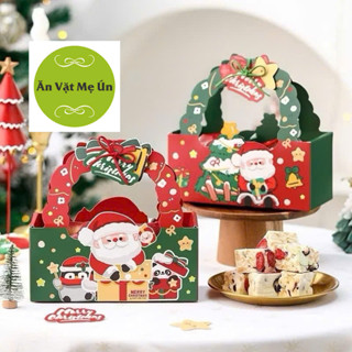  Combo 100 Hộp Túi giấy quai xách Noel dễ thương kèm dây buộc và tag treo – Hộp Túi đựng quà giáng sinh làm set quà 