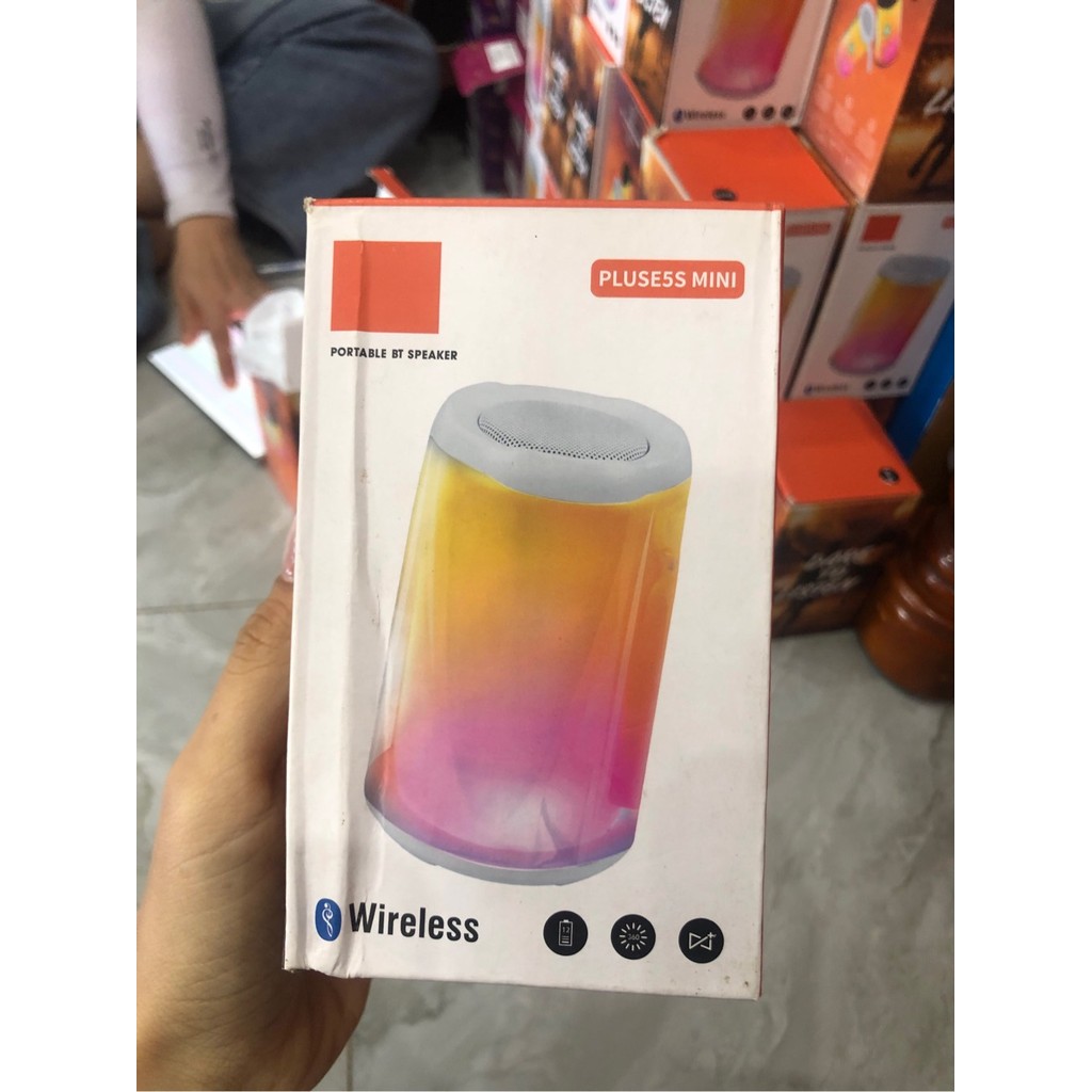 LOA BLUETOOTH PULSE5 MINI – ĐÈN LED ĐỔI MÀU THEO NHẠC – ÂM THANH CỰC HAY