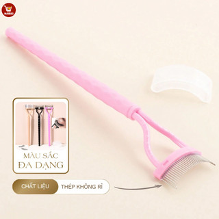 Lược chải mi răng thép hình bán nguyệt, chải lông mày đều, phù hợp với hình dạng mắt, an toàn và dễ sử dụng.