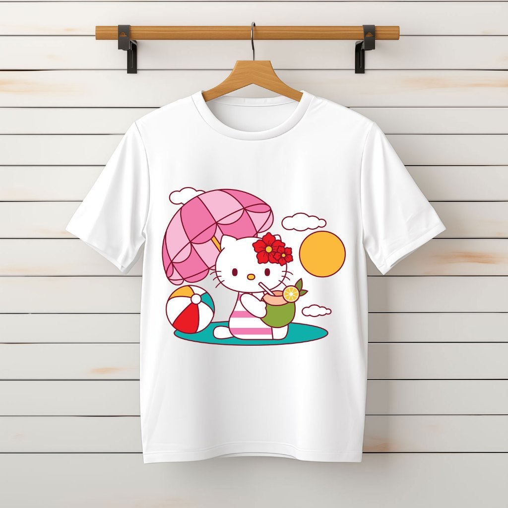 Áo phông, Áo Thun Áo Cộc unisex Nam Nữ, Hello Kitty 44 - Form Xuông [Vietnam FC]