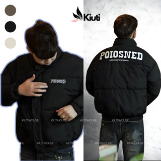  Áo Khoác Phao Nam Lót Lông Thêu Chữ Da POIOSNED Dày Dặn Chống Nước KIUTI Mẫu Mới 