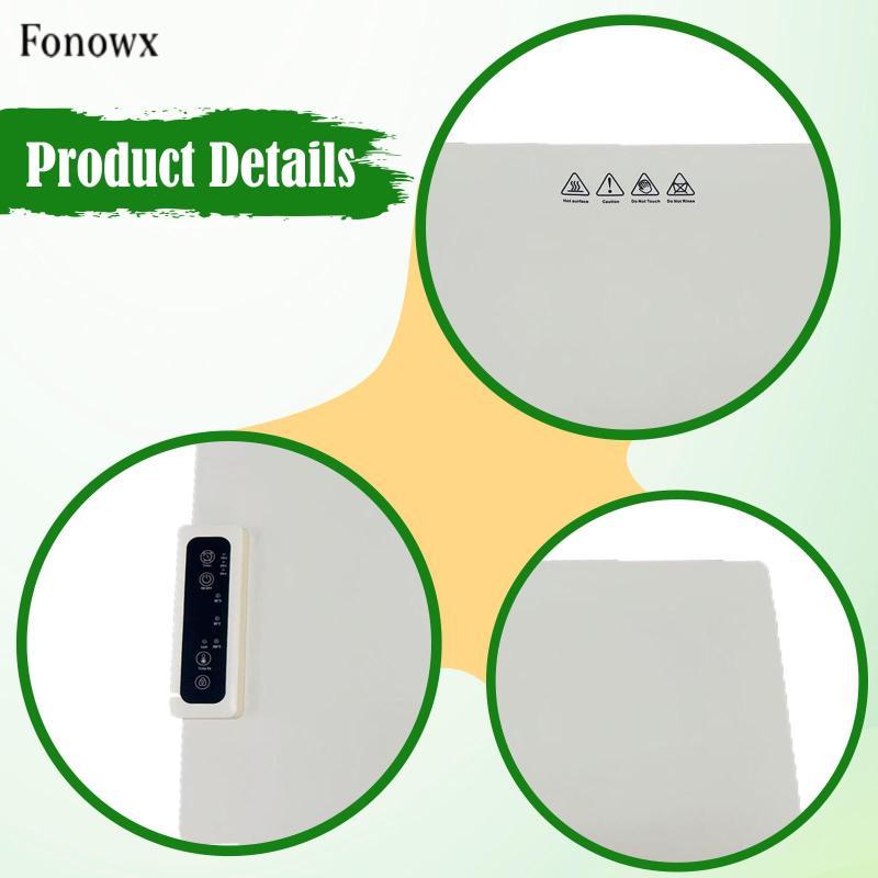 Fonowx Máy hâm nóng thực phẩm điện Phích cắm EU Dễ dàng làm sạch Tấm sưởi ấm cho thực phẩm Khay sưởi ấm điện Thảm sưởi ấm thực phẩm cho bàn ăn Buffet