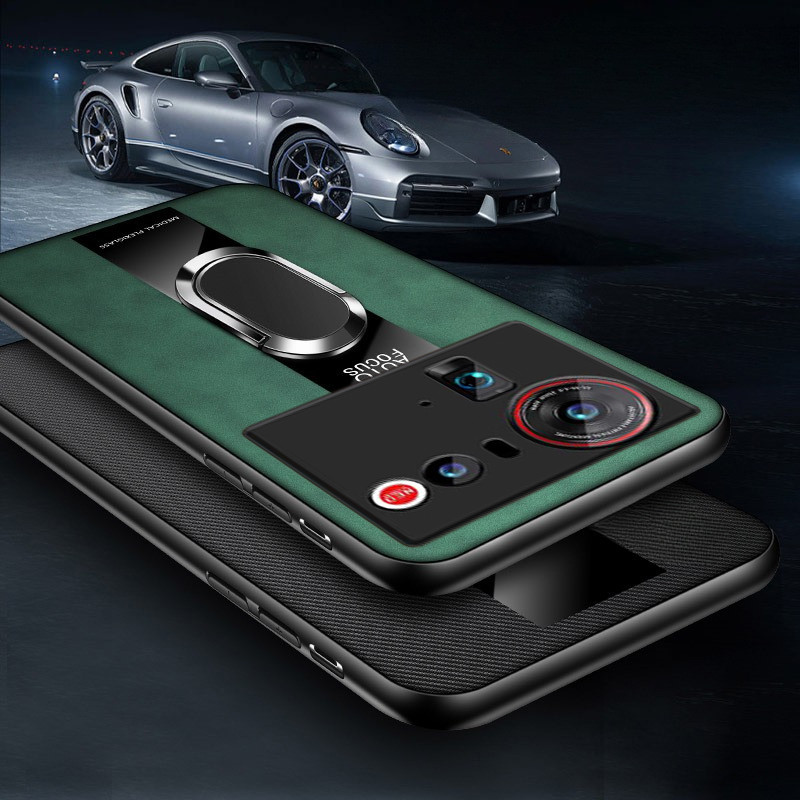 Ốp Điện Thoại Cho ZTE Nubia Z80 Ultra Ốp Lưng Vân Tay Chính Hãng Da Mềm Con Quay Hồi Chuyển Vòng Châ