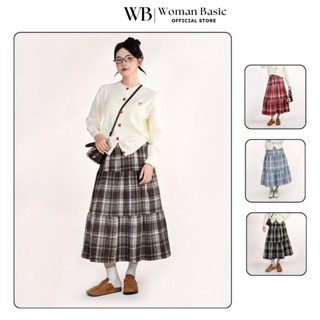  Chân váy nữ kẻ caro dáng chữ A dài  bigsize CV69 Phong cách Vintage Cổ điển Chân váy hoạ tiết sọc caro nữ Thu Đông 
