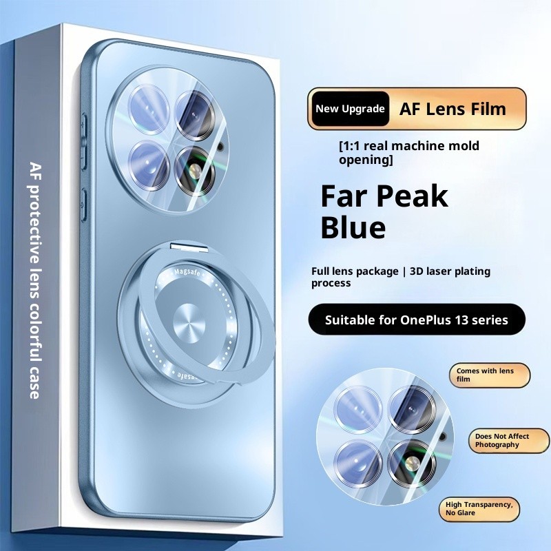 AG Mờ Từ Vòng Giá Đỡ Ốp lưng AF Ống Kính Cho One Plus AC5 5 Pro 13T 13 Ace 5 Sạc Không Dây Chống Trầ