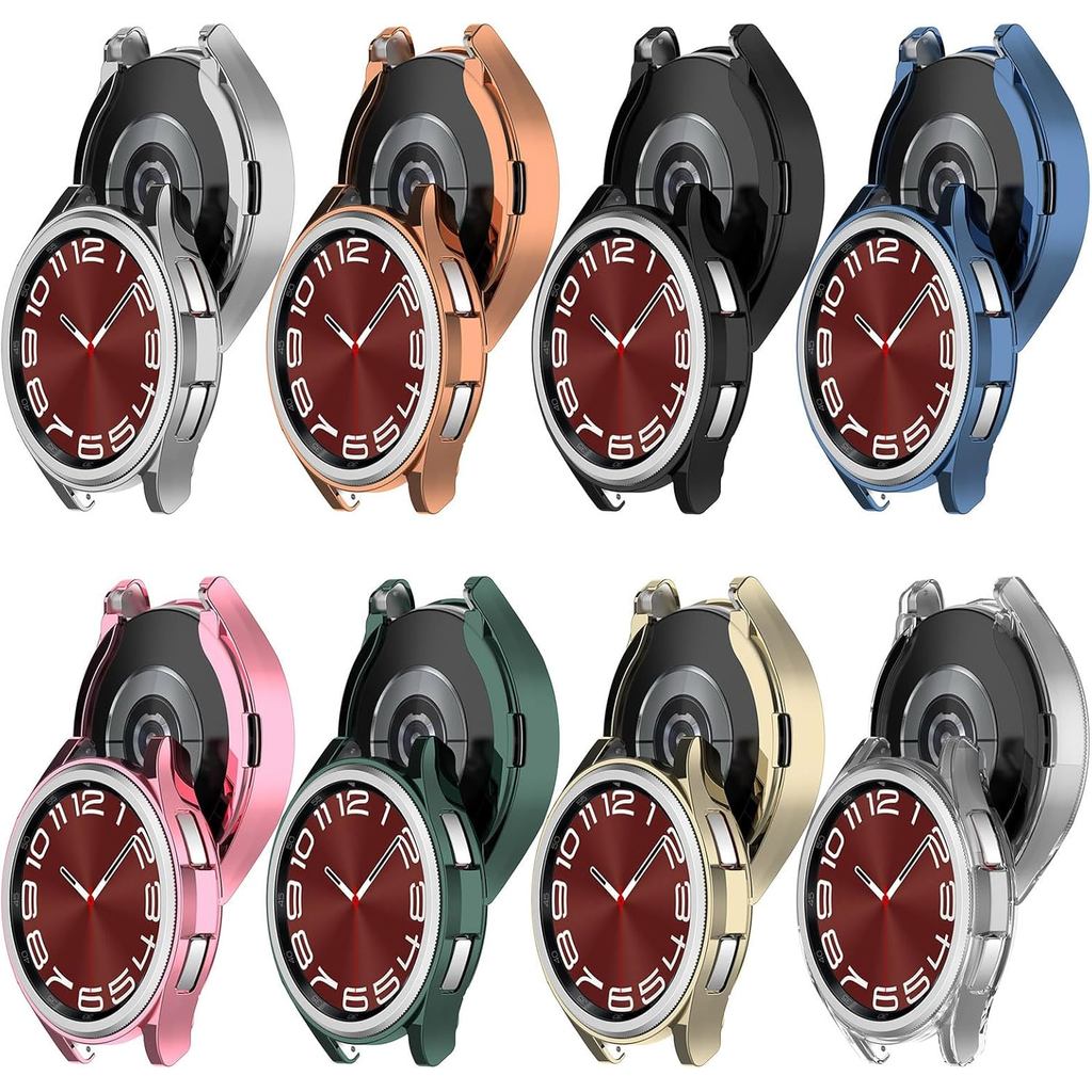 FitTurn Dành Cho Samsung Galaxy Watch 6 Classic 43mm 47mm Mềm TPU Mạ Xung Quanh Vỏ Bảo Vệ Vỏ Bảo Vệ 