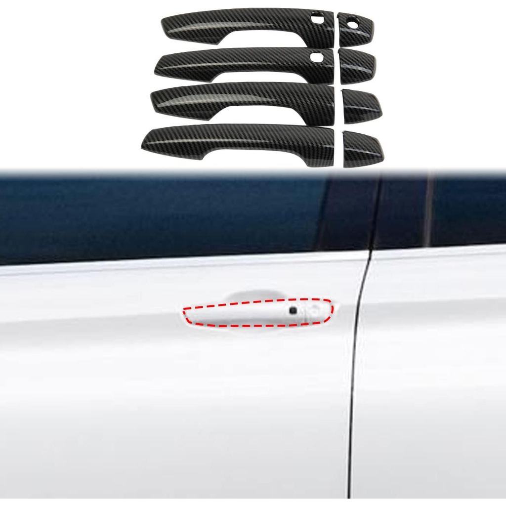 Phụ kiện nắp viền tay nắm cửa bên cho Mitsubishi Outlander 2022-2025 (Sợi Carbon)