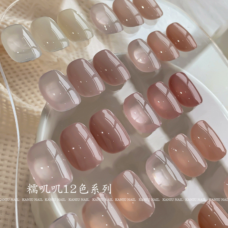 Kaniu Làm Móng Tay Dán Đá Jiji Trong Suốt Màu Khỏa Thân Sơn Móng Tay Keo 2025 Phong Cách Mới Phổ Biế