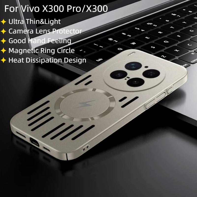 Dành Cho Vivo X300 Pro X300 X300Pro Ốp Lưng Sơn Kim Loại Siêu Mỏng & Nhẹ Tản Nhiệt Vỏ Điện Thoại Hút