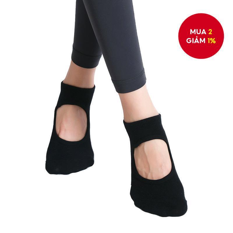 Socks Yoga Đen Không Trượt Dành Cho Nữ Mới - Vớ Cotton Thoáng Khí Có Điểm Grip Chuyên Dụng Cho Tập L