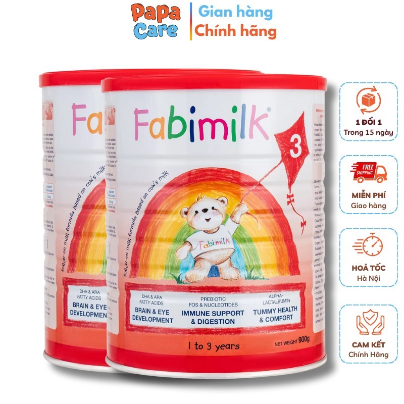 Combo 2 Lon Sữa Công Thức Fabimilk Số 3 Cho Bé – Thương Hiệu Anh Quốc – Lon 900Gr, Tiêu Hoá Tốt, Tăn