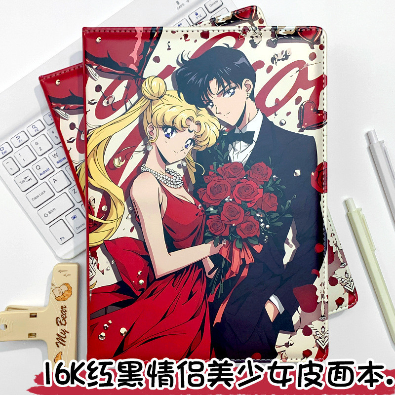 B5 Cặp Đôi Cô Gái Đẹp Tô Màu Trang Sổ Tay Hoạt Hình Anime