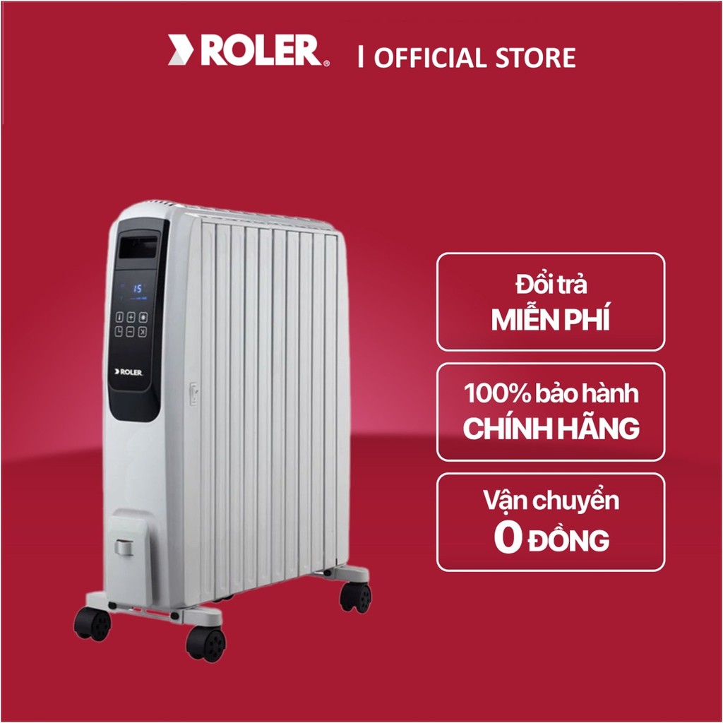 Máy sưởi dầu điện tử Roler RH-2119A, 10 thanh sưởi, công suất 2.5kW, diện tích làm ấm 30m²