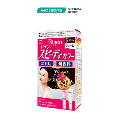 Kem Nhuộm Tóc Bigen Speedy Color Cream Nhật 80g - 5 Nâu Sẫm