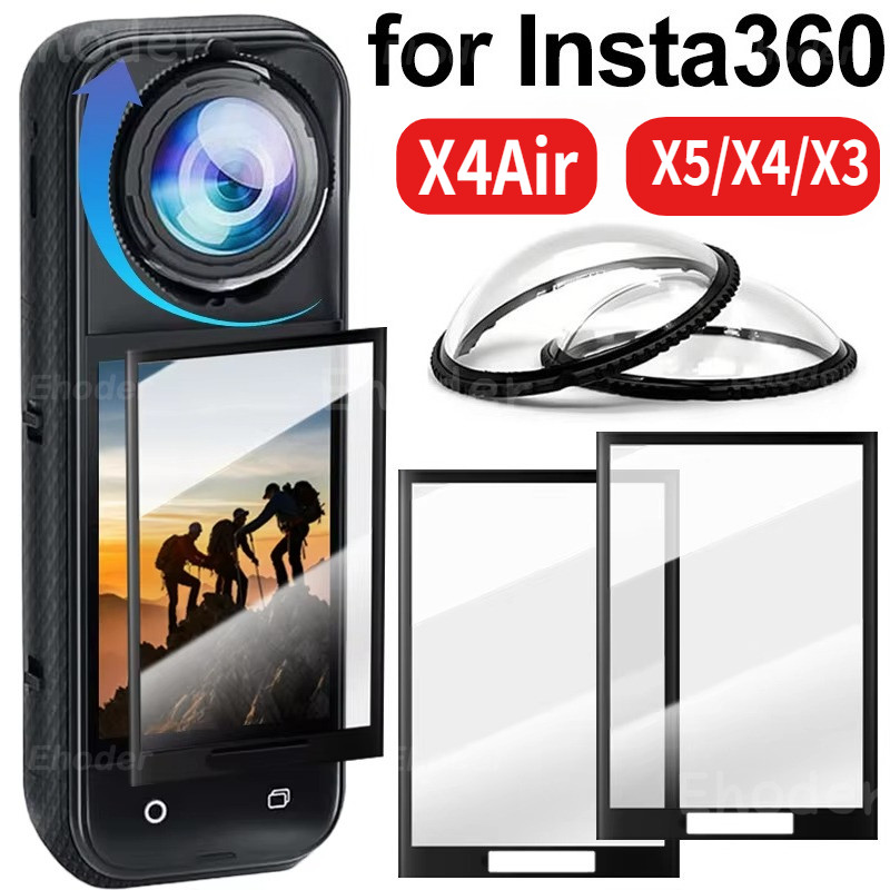 Bảo Vệ Ống Kính PC Bảo Vệ Màn Hình Chống Trầy Xước Cho Insta 360 X4Air X5 X4 X3 Ống Kính Camera Nắp Không Kính Bảo Vệ Phim Cho Insta360X4Air Insta360X5 Insta360X4 Insta360X3