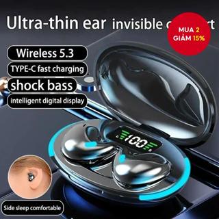 X55 Mini Không Dây Bluetooth 5.3 Tai Nghe Nhẹ Nút Tai Phong Cách Ngủ Tai Nghe HIFI Âm Nhạc Stereo