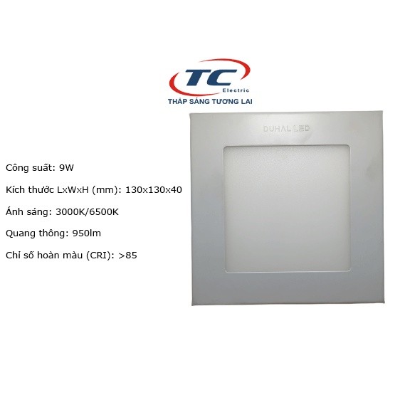 Đèn LED panel ốp nổi vuông 9W Duhal (KDGB509)