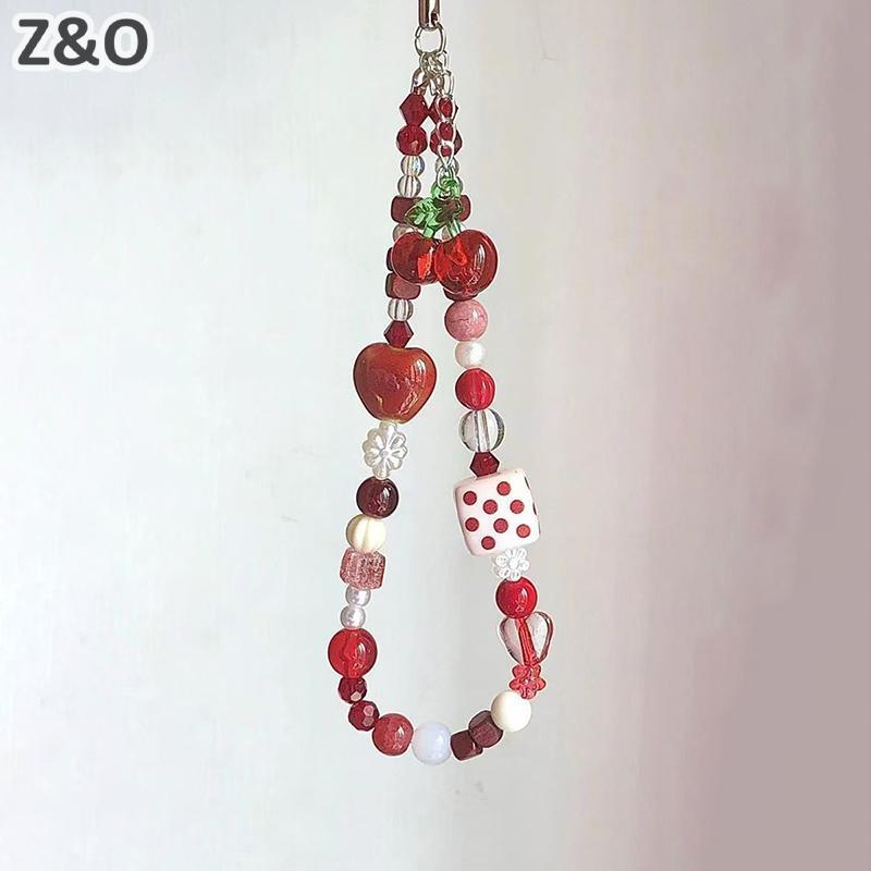 ZO Anh Đào Mặt Dây Chuyền Điện Thoại Di Động Dây Xích CCD Camera Sling Dây Cổ Alcove Mặt Dây DIY Han