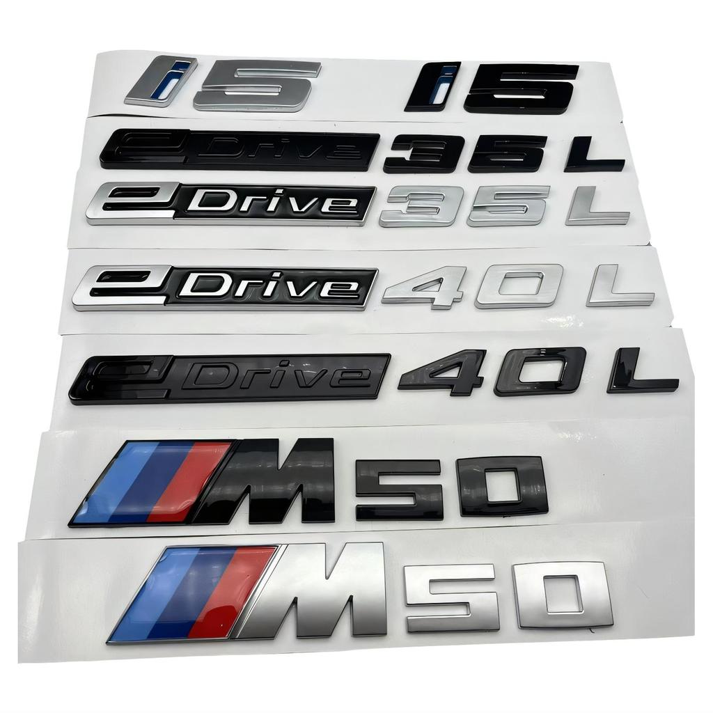 Thích hợp cho BMW i5 Logo ô tô i5 Sửa đổi eDrive35L 40L M50 M60 Logo ô tô Logo đuôi Logo phía sau