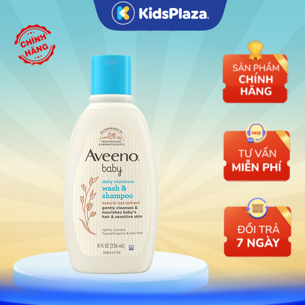 Sữa tắm gội Aveeno Baby Daily Moisture Wash & Shampoo 236ml - chính hãng KidsPlaza