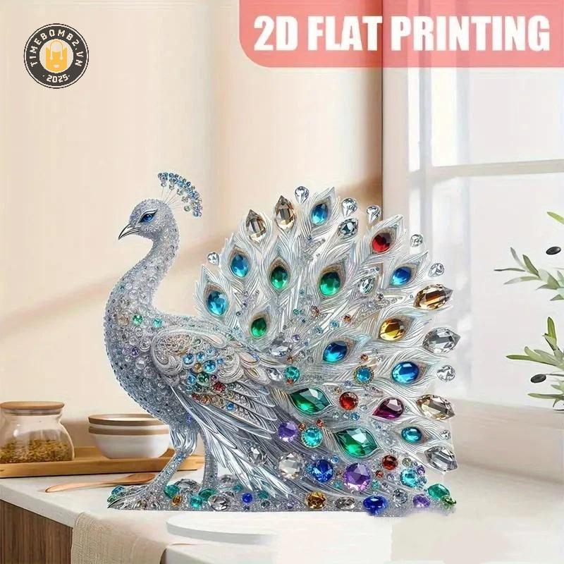 {TB & Bag} 1 Cái 2D Flat Acrylic Hình Con Công Pha Lê Sang Trọng Trang Trí Để Bàn Trang Trí Phòng Ng