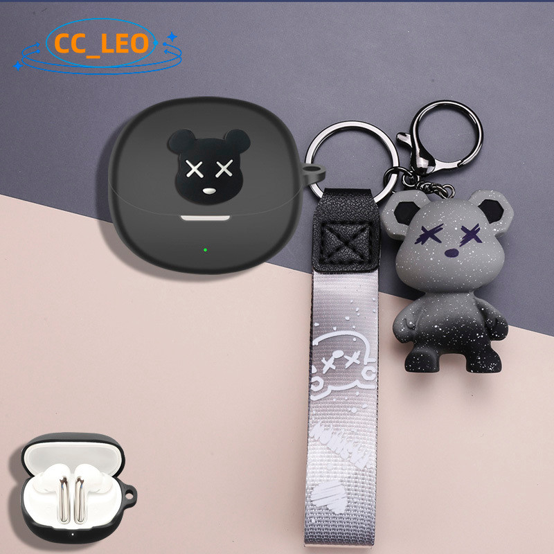 For QCY MeloBuds N60 Case Cute Doraemon Snoopy Cartoon Pokémon Pikachu Keychain Pendant Silicone Cas