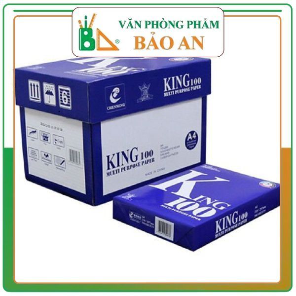Giấy in King 100 - A4/70gsm (500 tờ/ream)kích thước A4