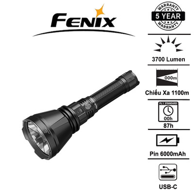 FENIX HT18R V2.0 – Đèn pin chiếu xa siêu sáng 3700 lumen, chiếu xa 1100m, pin sạc 6000mAh, IP68