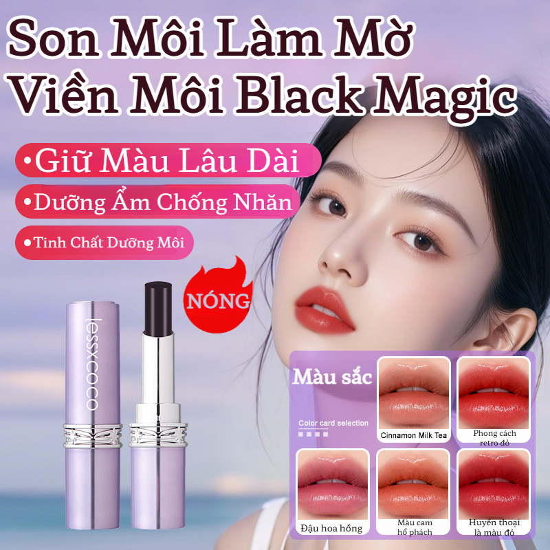 Son Môi Cao Cấp Không Dính Ly/Lì Bền Màu Lâu Trôi,Dưỡng Ẩm Căng Bóng/Che Nếp Nhăn, Làm Mờ Rãnh Môi/Tôn Da Trắng Sáng,Mềm