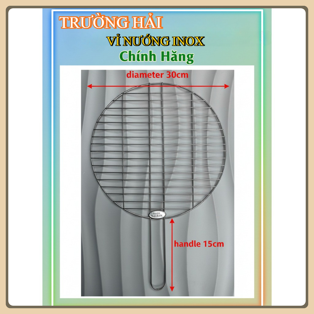 sản phẩm Vỉ nướng inox tròn đa năng có tay cầm và không có tay cẩm đủ size tư 20cm đến 40cm
