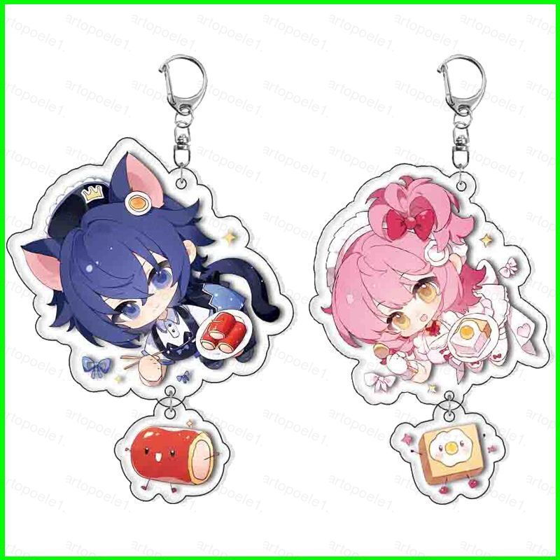 ST1 Shugo Chara Móc Khóa Acrylic Hinamori Amu Mặt Dây Chuyền Tsukiyomi Ikuto Túi Phụ Kiện Anime Ngoạ