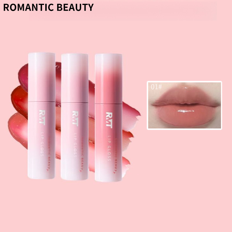 ROMANTIC BEAUTY Son Bóng Bề Mặt Trong Suốt Dưỡng Ẩm Không Dính Tự Nhiên Lâu Trôi