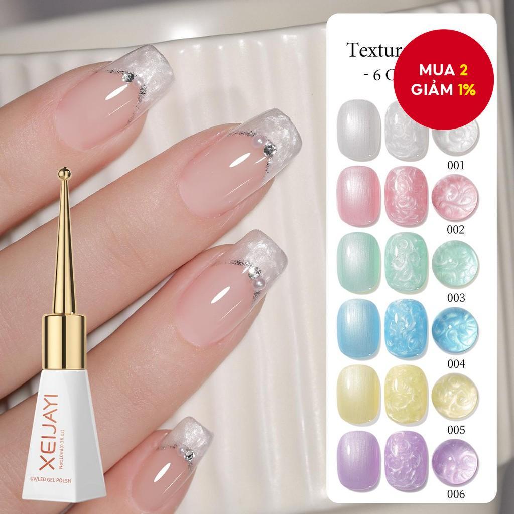  Bộ sơn gel móng tay ngọc trai 6 món 10ML Bán lâu dài & có thể ngâm Dụng cụ nghệ thuật LED cho sử dụng tại nhà & tiệm làm móng Quà tặng phụ nữ cho tiệm làm đẹp tại nhà 