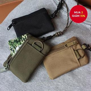  Túi đeo cổ vải Nhật Bản chính hãng – Hộp đựng tiền xu & thẻ Mini có dây kéo và dây buộc cho nam nữ 