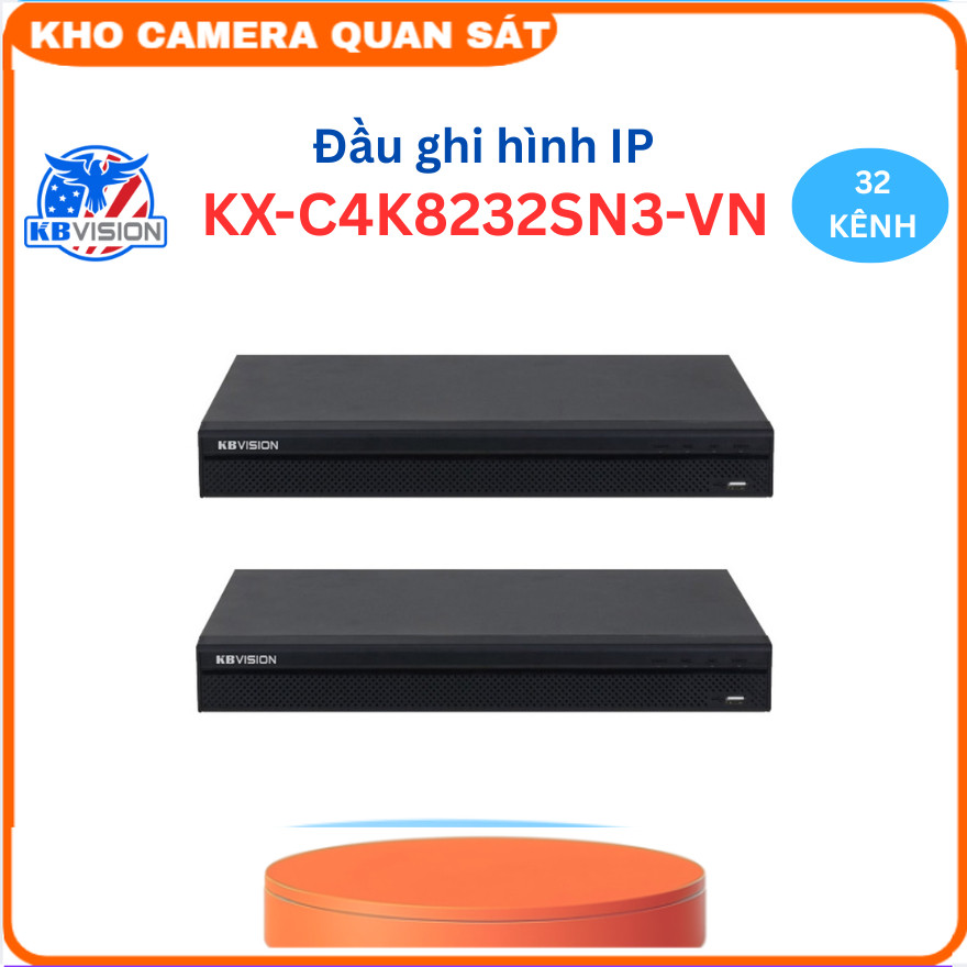 Đầu ghi hình IP 32 kênh KBVISION KX-C4K8232SN3 Hỗ trợ 2 ổ cứng, chuẩn tương thích ONVIF
