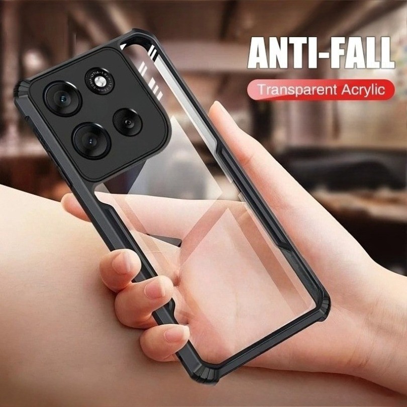 Ốp Giáp Chống Sốc Acrylic Trong Suốt Cho Motorola Moto G56 G86 5G TPU Mềm Khung Bảo Vệ MotoG56 G 56 