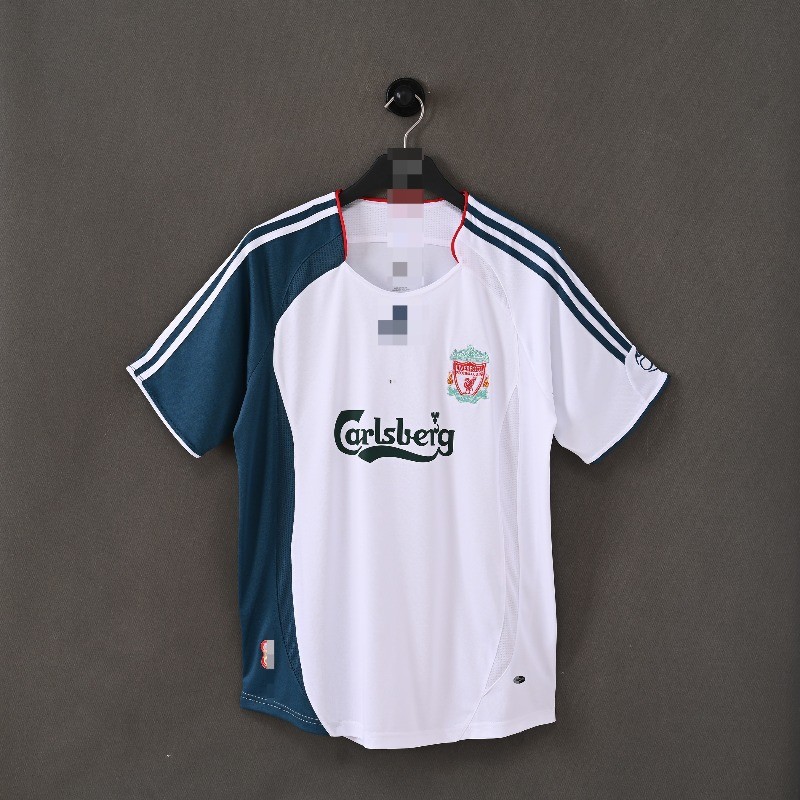Áo đấu ngắn tay bóng đá sân khách Liverpool 06-07 Retro