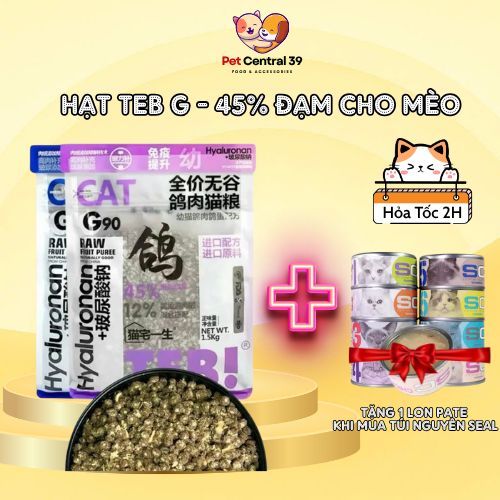 (Hỏa Tốc) Hạt cho Mèo Teb G protein cao 42-45% - Hạt Teb G mix topping ruốc dành cho mèo mọi lứa tuổ