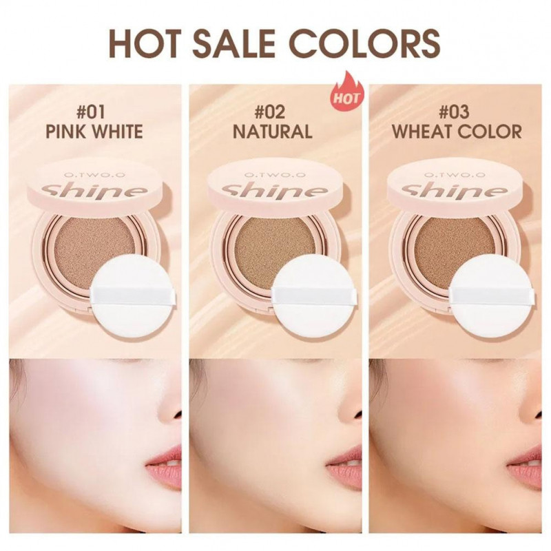 O.two.o Shine Matte Air Cushion Bb Cream Dưỡng ẩm tự nhiên Kem nền chống thấm nước Mỹ phẩm C6w5