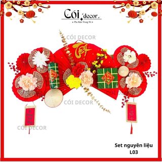  Set decor trang trí Tết 2026 đủ mẫu quạt mẹt SET NGUYÊN LIỆU đầy đủ trang trí treo nhà cửa phòng khách Cói decor 