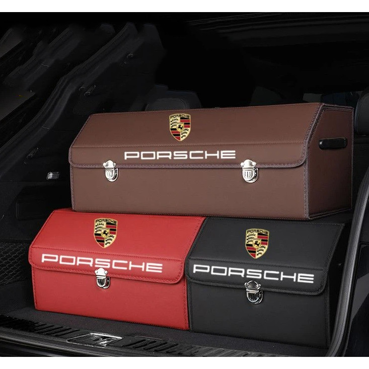 PORSCHE car trunk storage case, Macan, Cayenne, 718, 911, interior folding storage box, thickened wo
