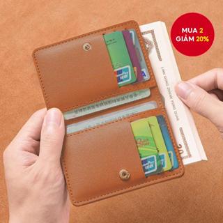 Ví nhỏ bằng da PU màu trơn dành cho nữ Ví nữ ngắn đơn giản có nút bấm Túi đựng thẻ tín dụng siêu mỏng Ví đựng tiền xu
